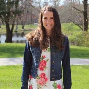Pink and white floral dress